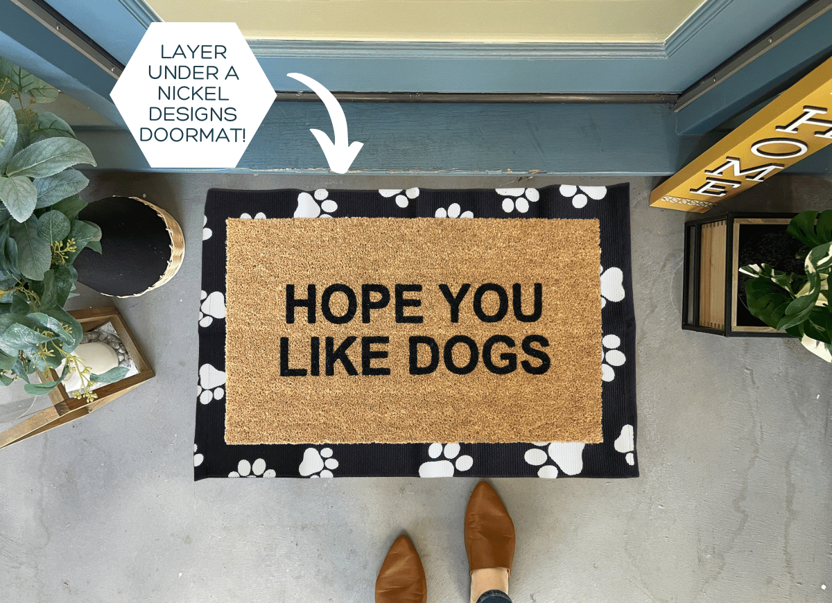 Black and White Paw Print Accent Rug Doormat Layering Rugs