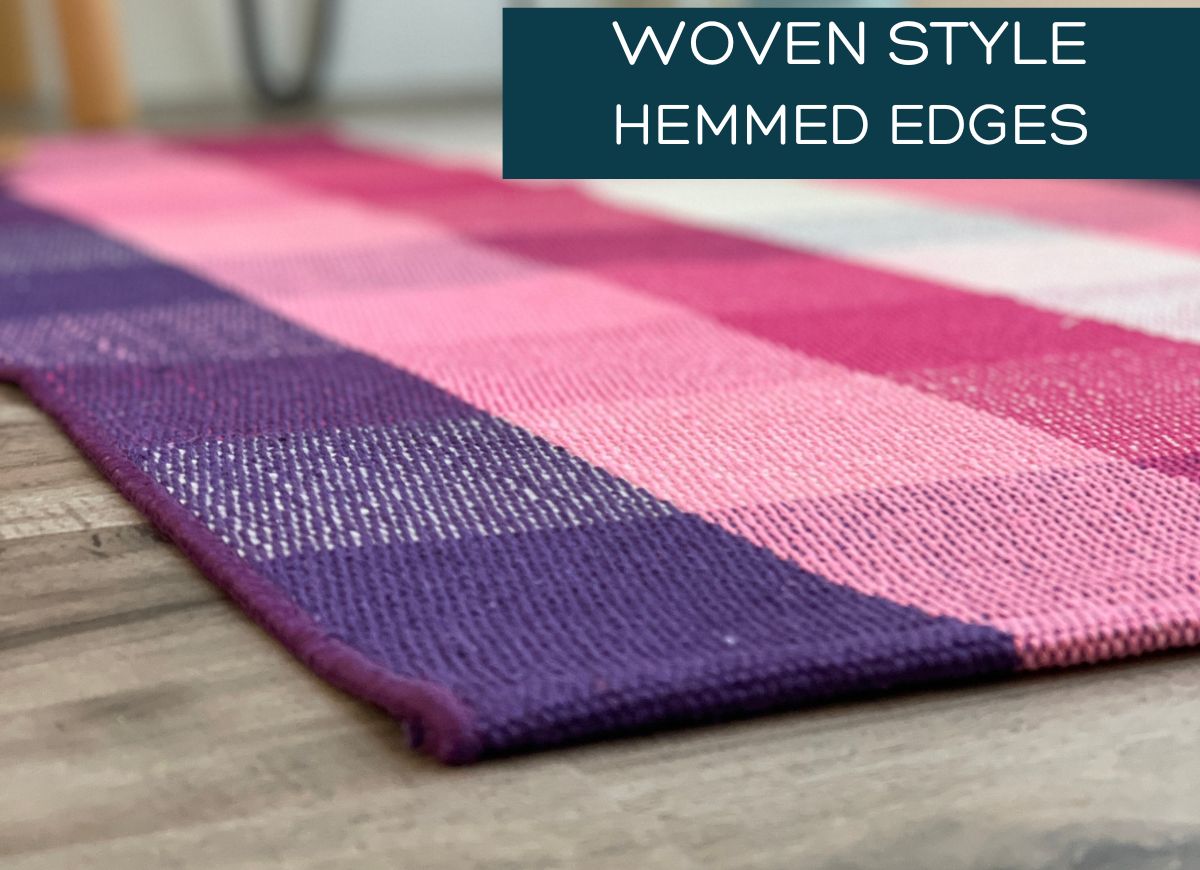 Pink and Purple Buffalo Check Rug | Entryway Rugs | Nickel Designs