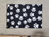 Sale - Black and White Dog Paw Print Rug