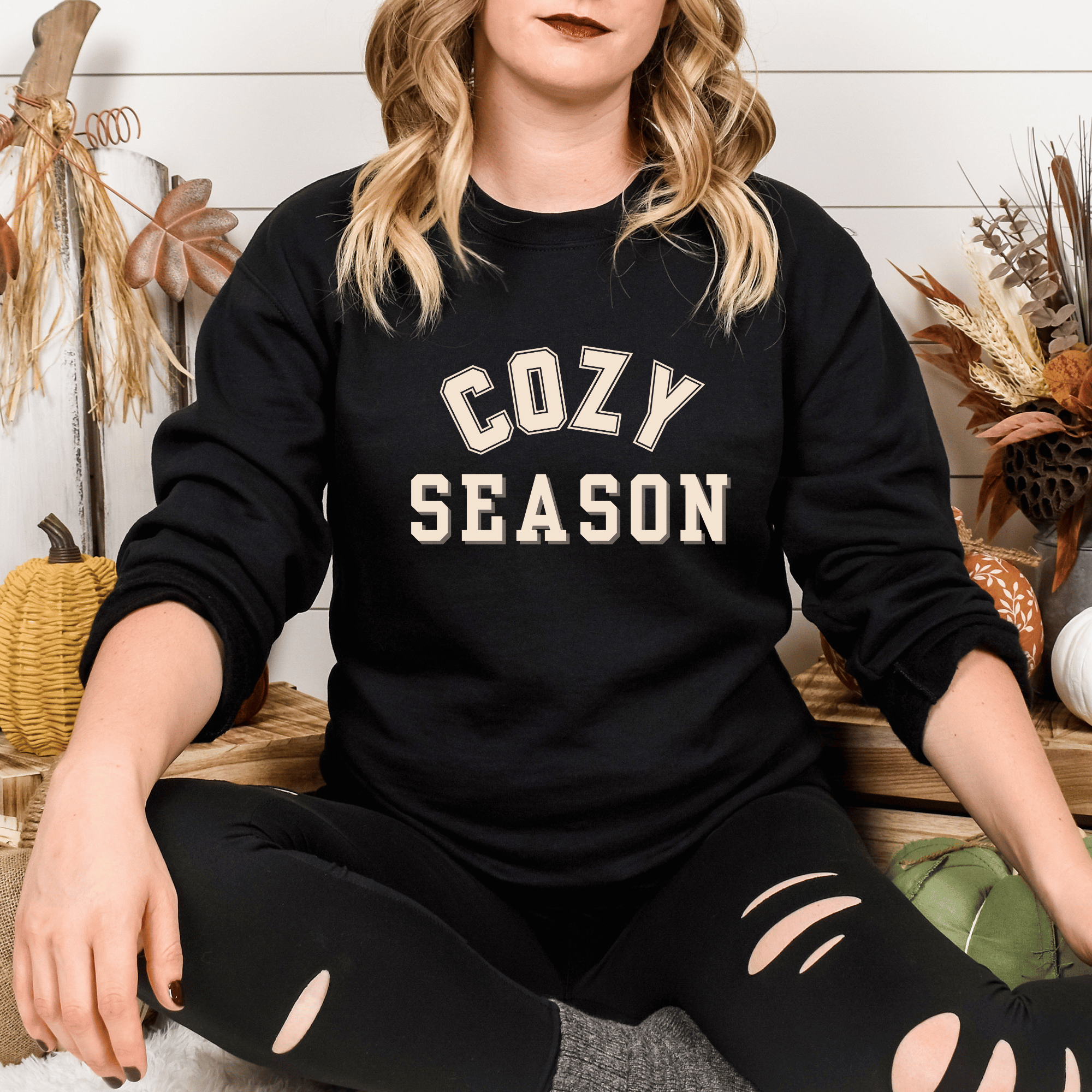 Cozy Season Crewneck Sweatshirt for Fall Women s Fall Clothing