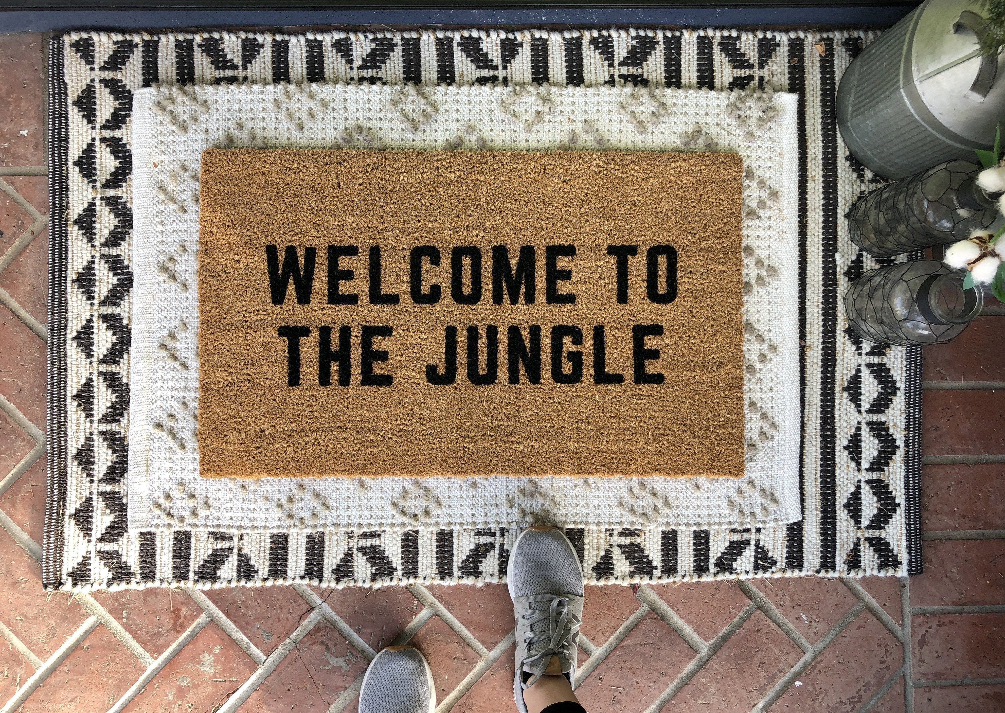 Mini Playhouse Doormat, Let's Play Welcome Mat, 24 Inch Small