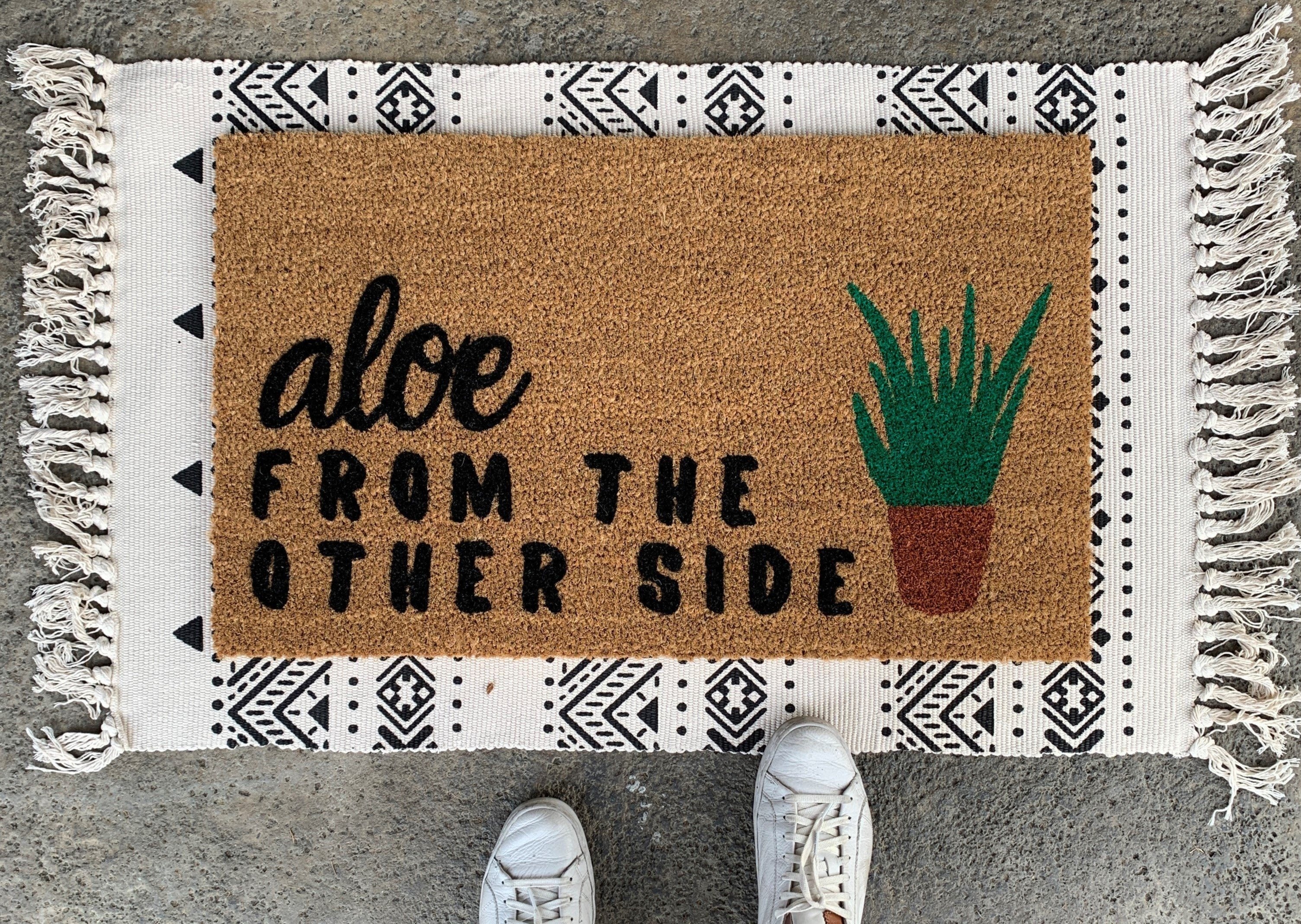 succulent doormat Funny Aloe Plant Doormat | Outdoor Doormats