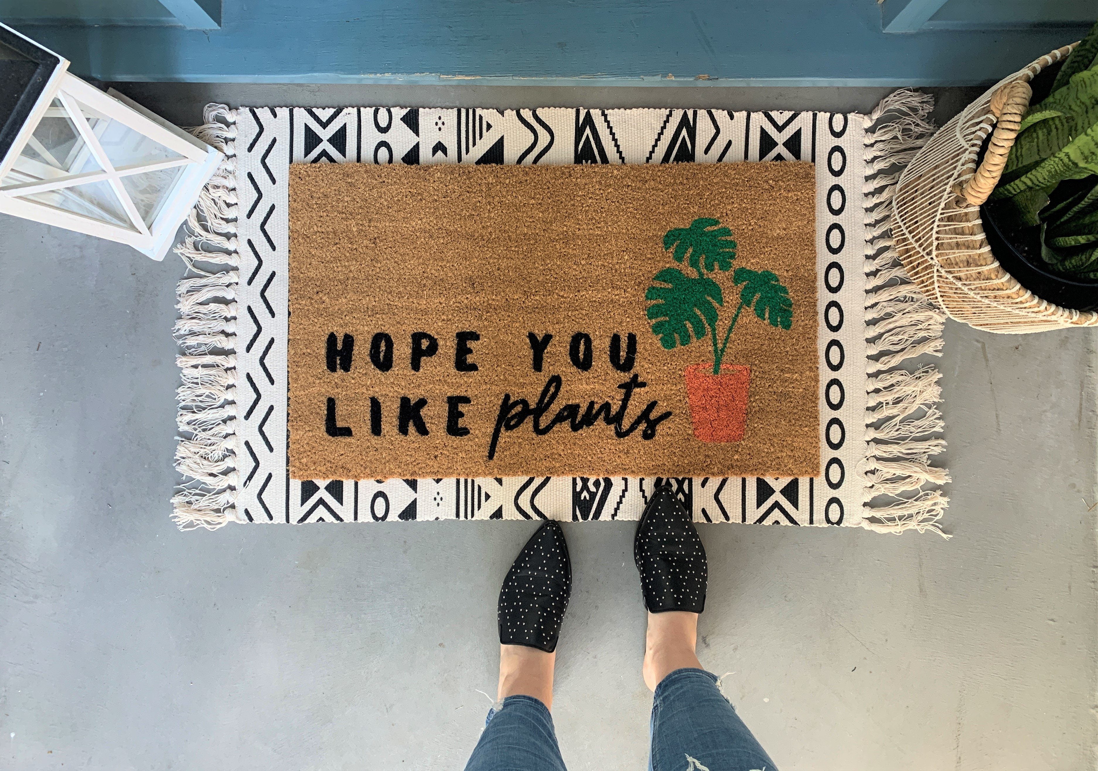 monstera hope plant Hope You Like Plants Doormat with Monstera Leaf