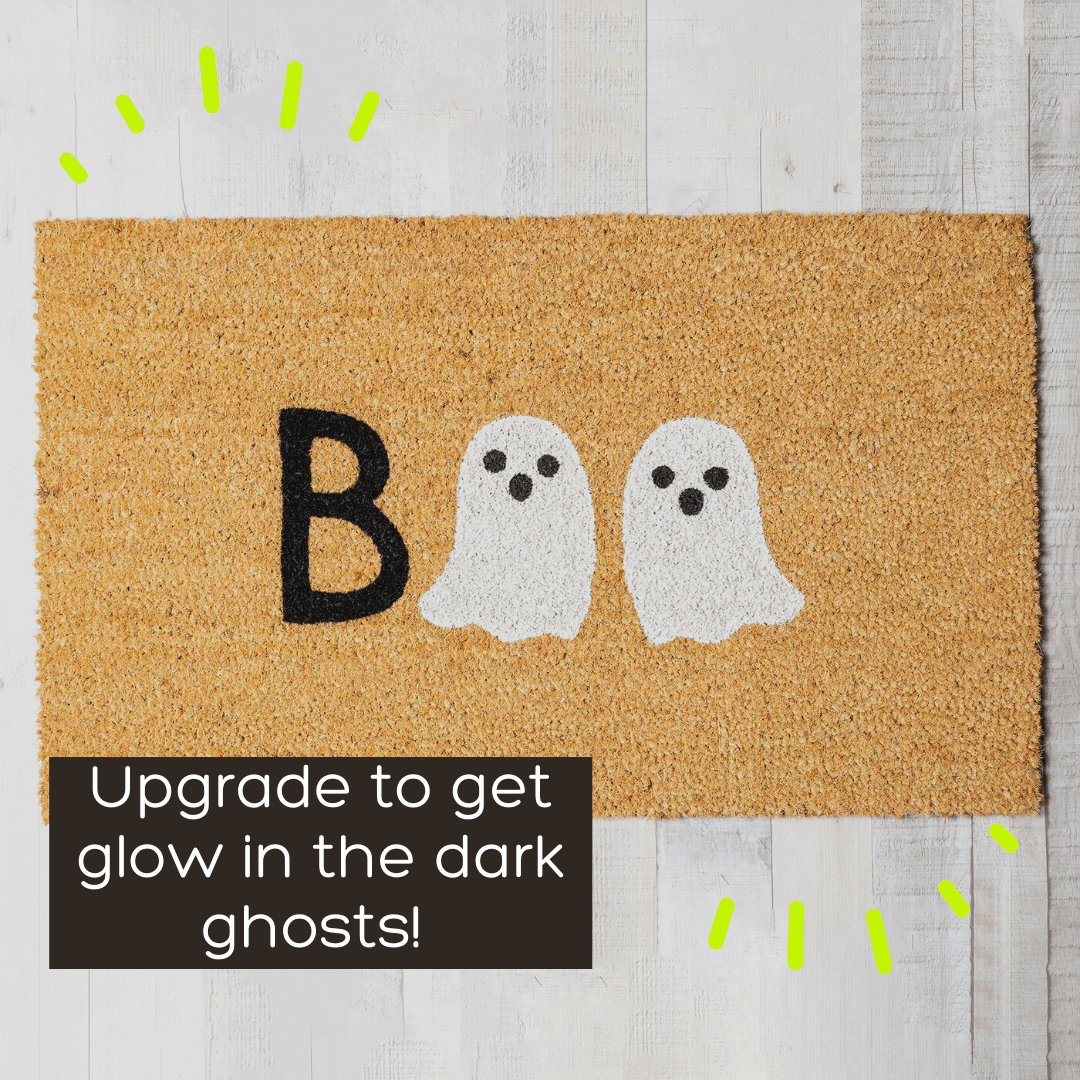 Boo! - Multi Tossed Cats and Ghosts Glow in the Dark Fabric