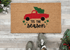 Christmas Doormat with Red Truck