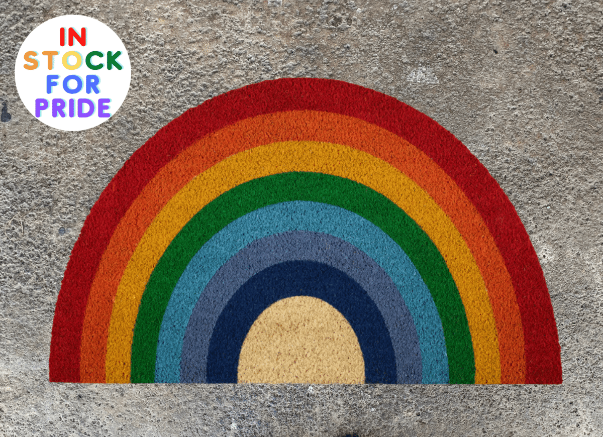 NEW Rainbow Doormat Pride Month Gift Rubber Back Door mat Indoor