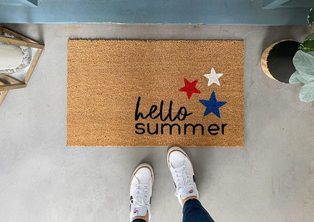 Hello Summer Stars Welcome Mat | Summer Doormats | Nickel Designs