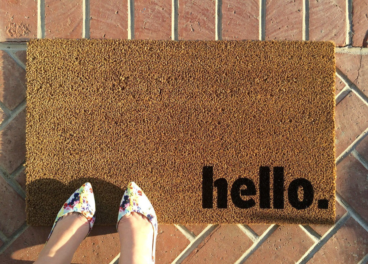 Hello Mat hello. Modern Welcome Mat | Unique Doormats | Nickel Designs