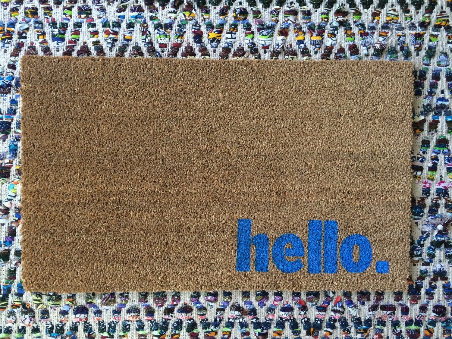 Helloworld Mat hello. Modern Welcome Mat | Unique Doormats | Nickel Designs
