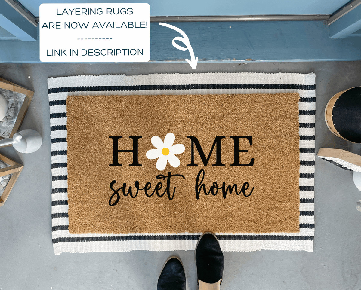 Home Sweet Home Daisy Doormat Floral Doormats Nickel Designs