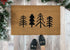 Modern Trees Rustic Winter Doormat