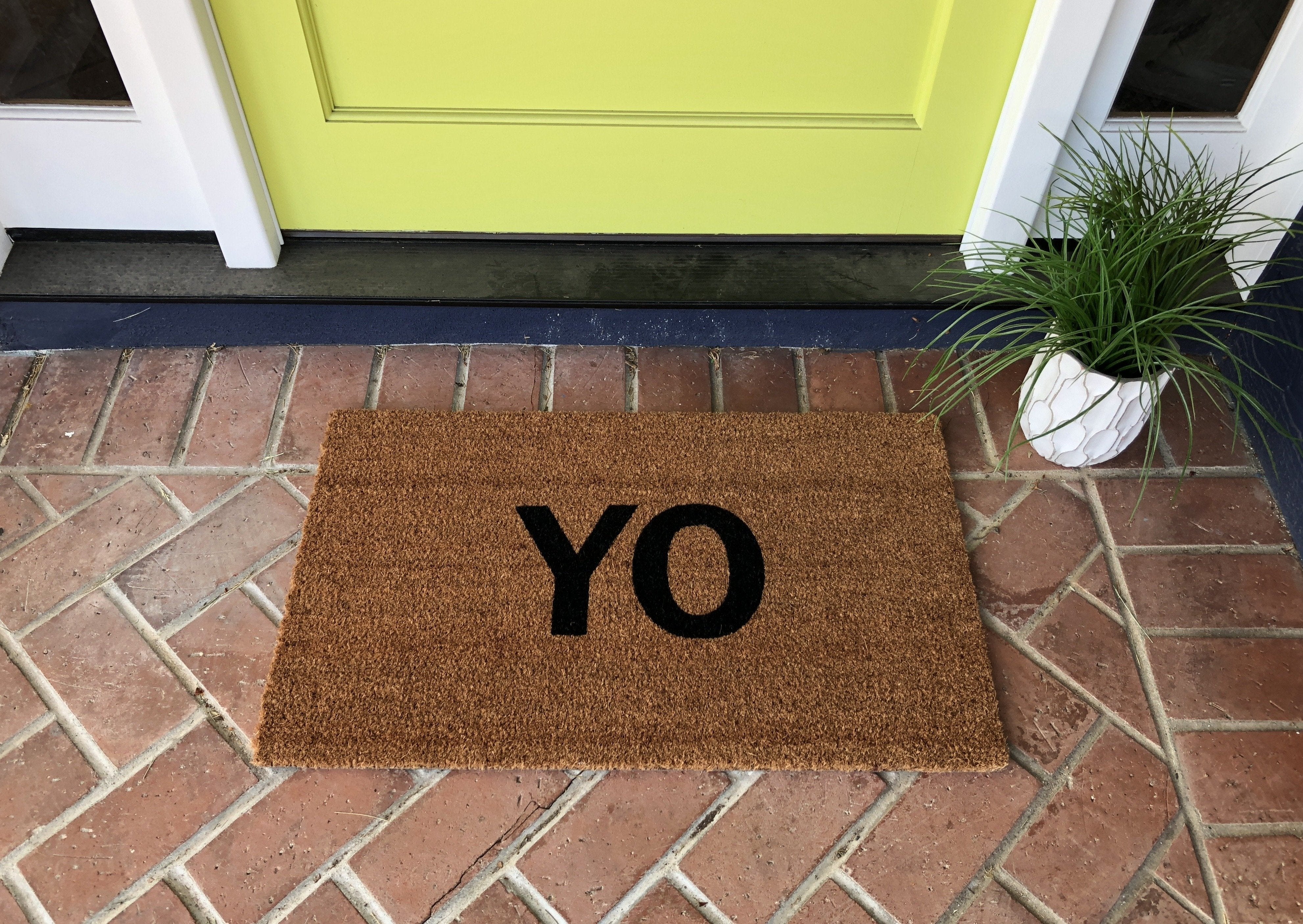 Modern YO Outdoor Doormat, Summer Doormats