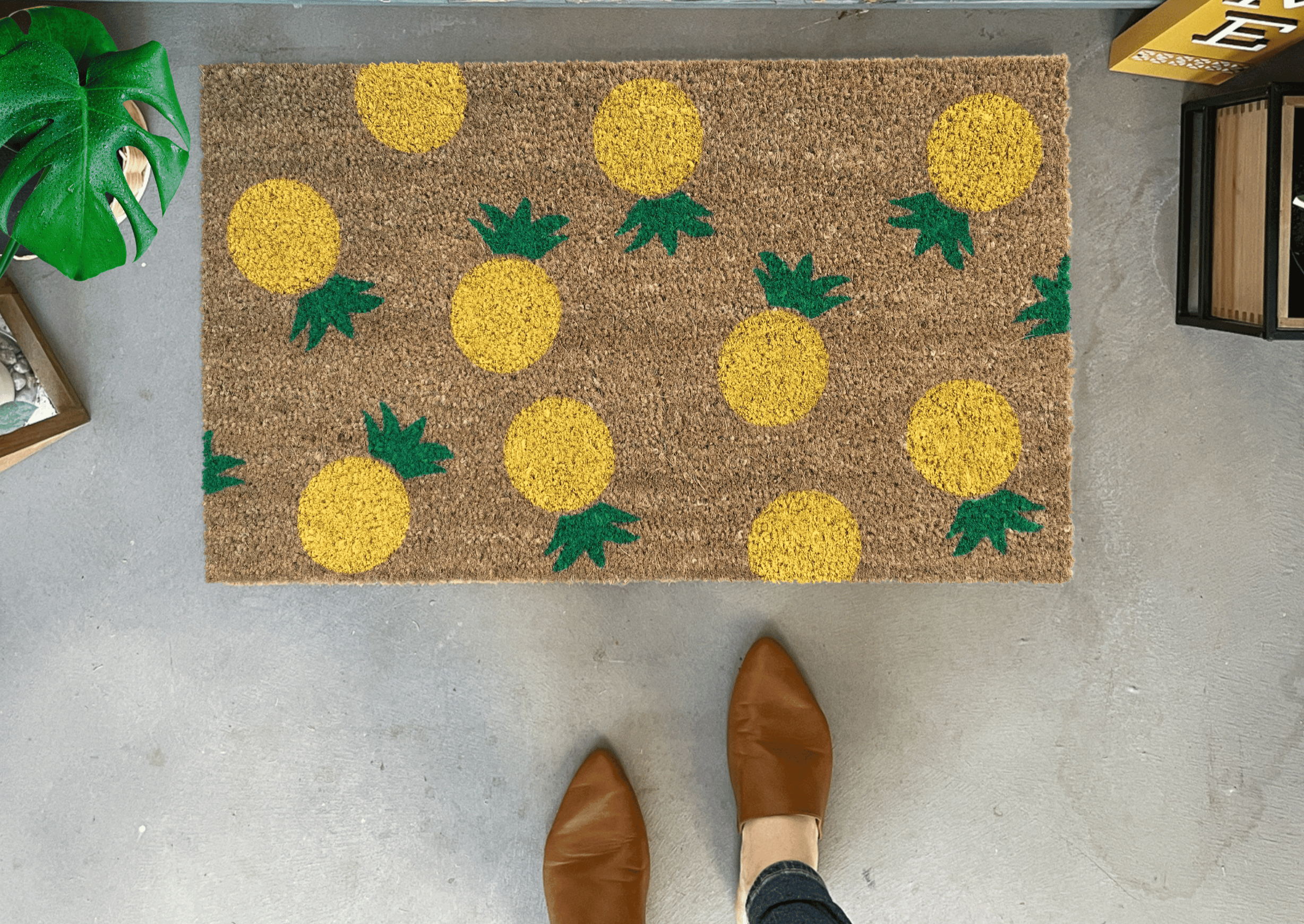 Lemon Doormat / Pattern Door Mat / Outdoor Welcome Mat / Housewarming Gift  / Spring Decor / Lemon Decor / Summer Doormat / Nickel Designs 