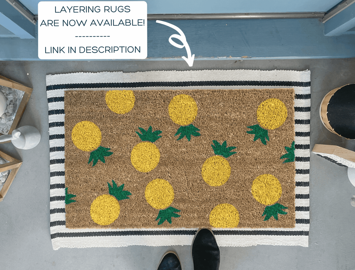Pineapple Pattern Coir Doormat Summer Doormats by Nickel Designs