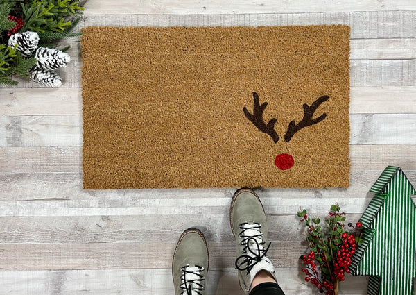 Reindeer Christmas Doormat | Christmas Door Decor | Nickel Designs