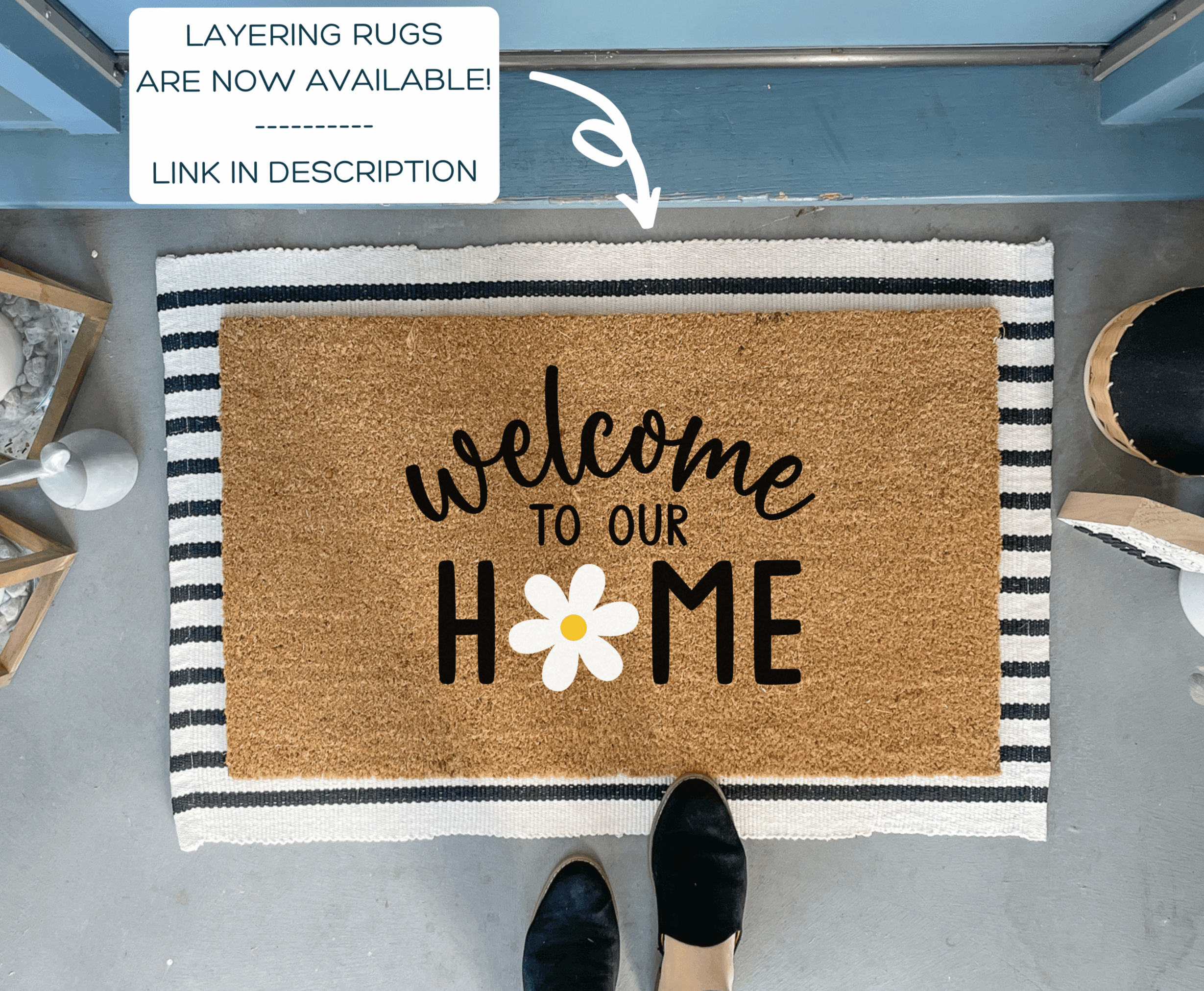 Flowers Welcome Mat, Welcome Doormats, Housewarming Gift, Home