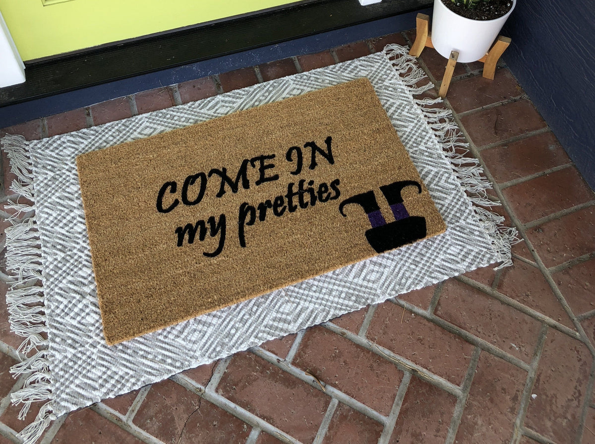 Funny Witch Halloween Doormat Halloween Door Decor Nickel Designs