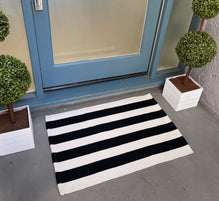 Beige & White Striped Rug  Entryway Rugs by Nickel Designs