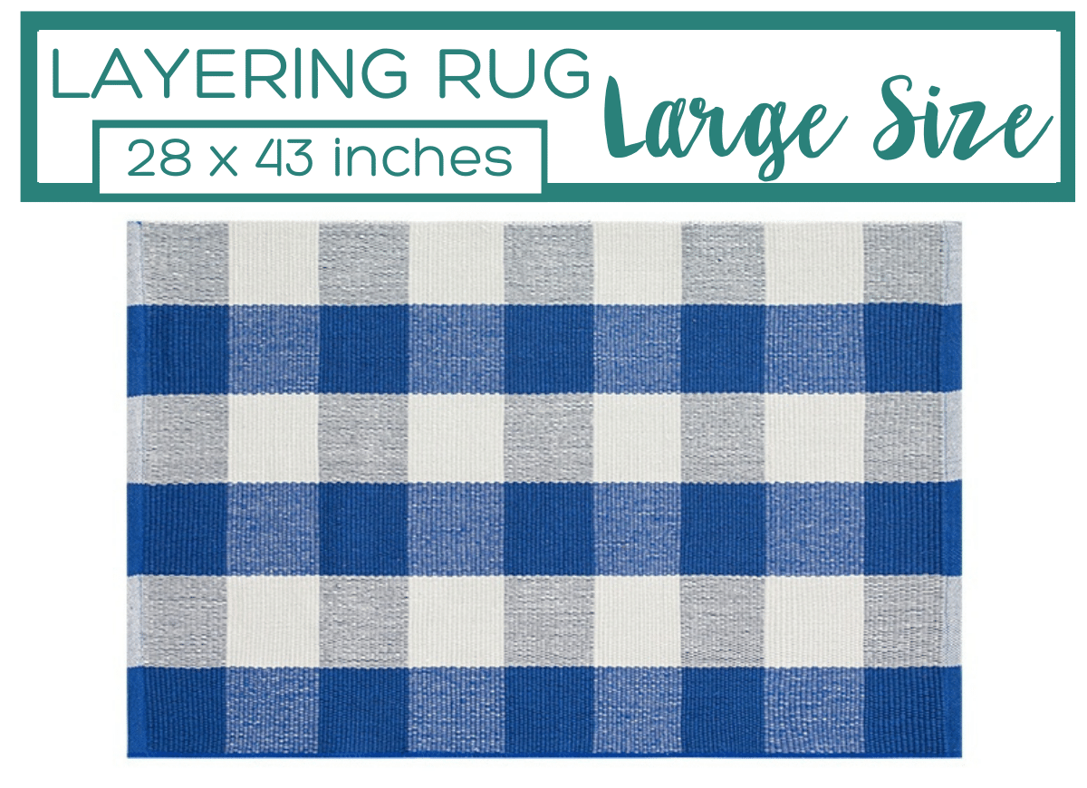 Large Check Blue Rug Blue and White Buffalo Check Accent Rug | Nickel Designs Doormats