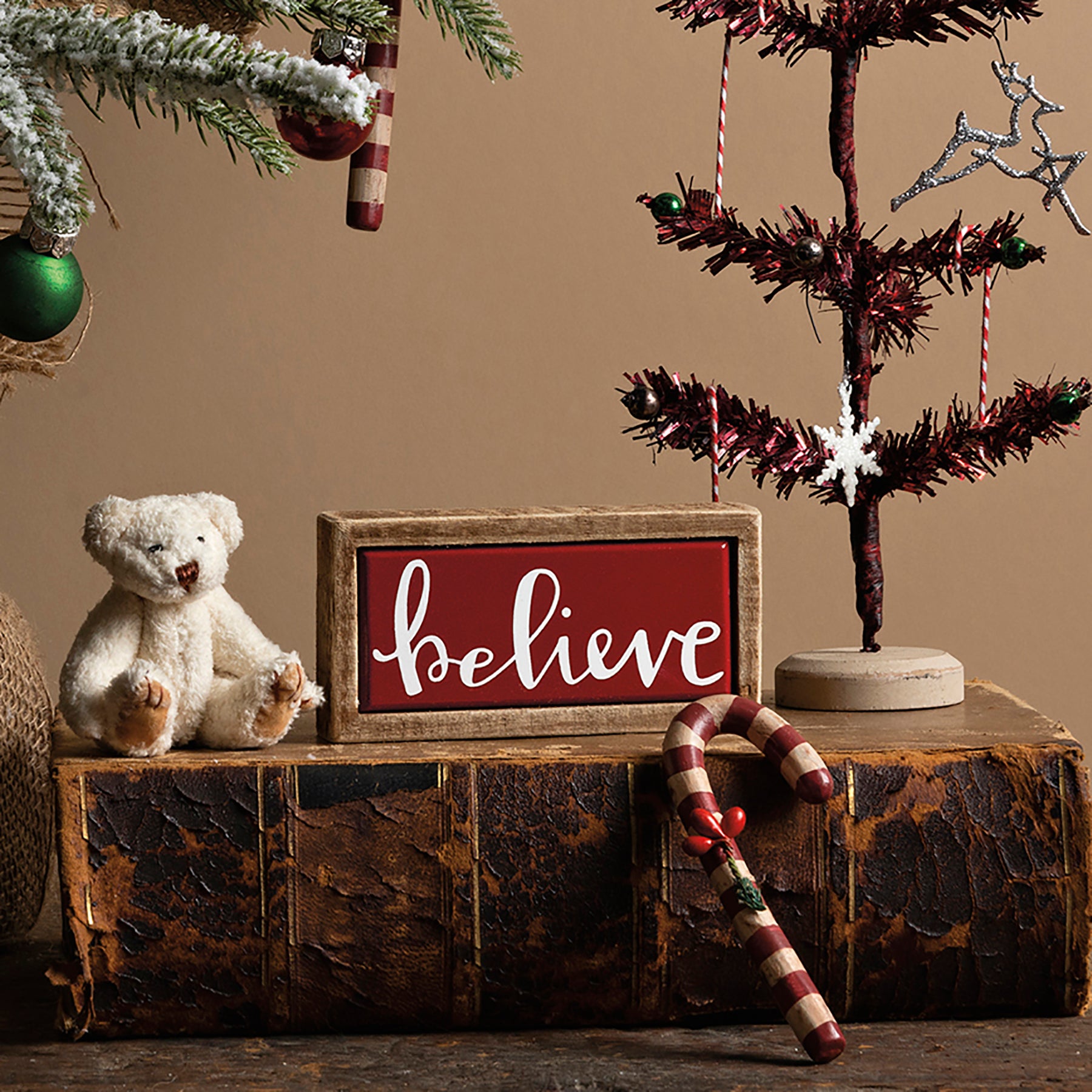Winter Box Signs Holiday Home Decor | Christmas Mini Box Sign | Nickel Designs
